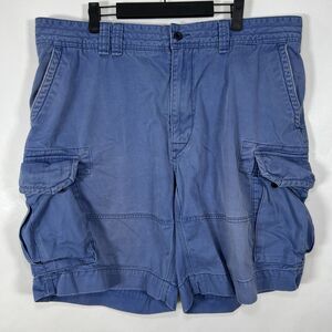 Polo Ralph Lauren Cargo Shorts Men Size 40 Blue 10” Inseam Faded Distressed